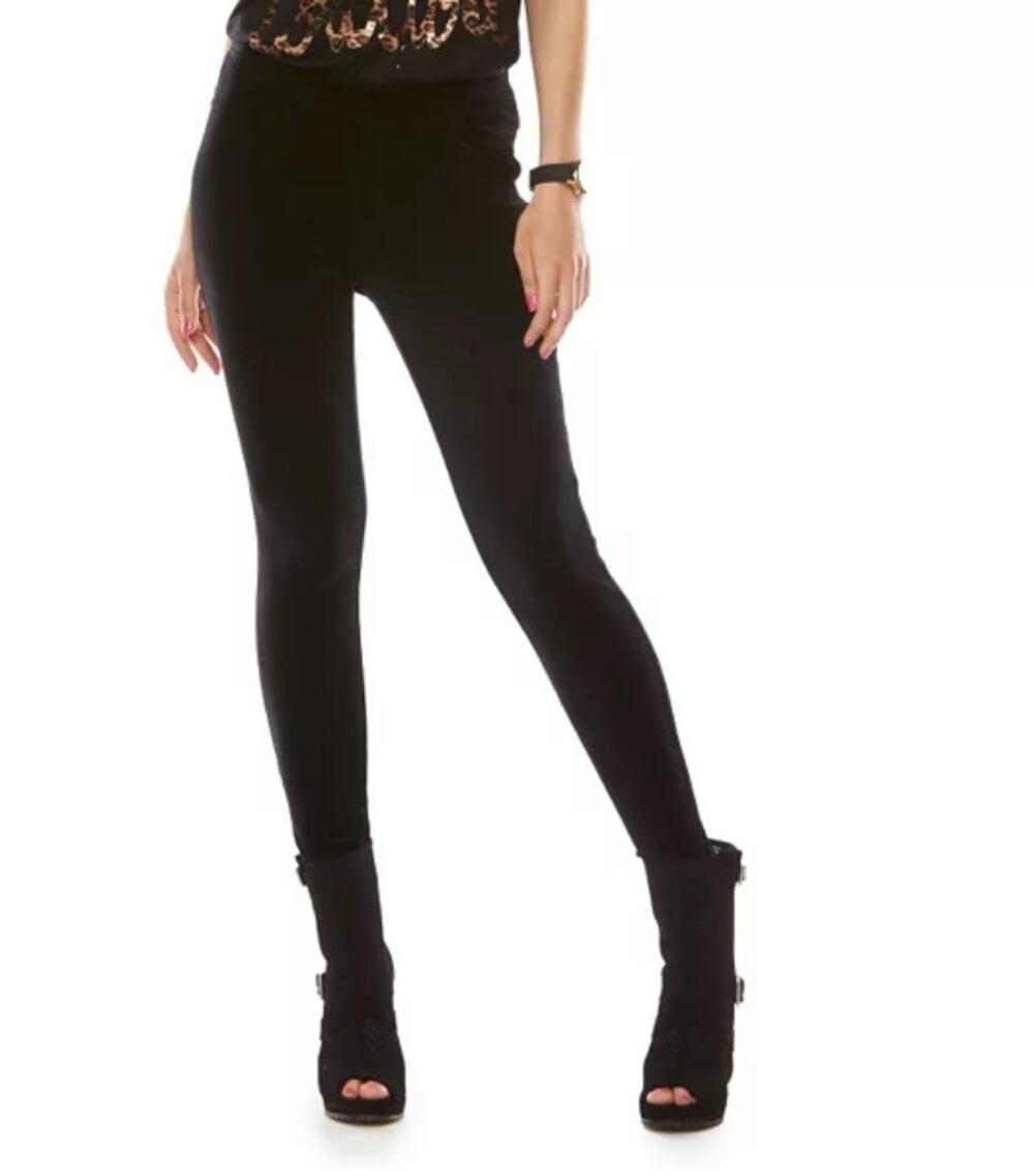 Juicy Couture Womens Black Velour Pull On Full Length Leggings Size M Y2K Soft